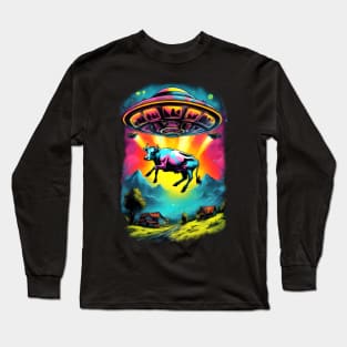 Ufo Cow Abduction Long Sleeve T-Shirt